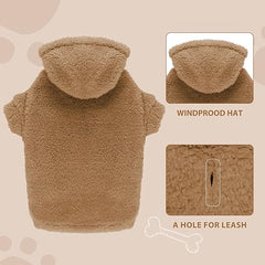 Fuzzy Dog Sweaters for Small Dogs Dog Hoodie Dog Clothes Warm Soft Cozy Dog Coats Hooded Sweatshirt Fleece Small Dog Hoodies Dog Sweater(Coffee-XS)