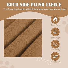Fuzzy Dog Sweaters for Small Dogs Dog Hoodie Dog Clothes Warm Soft Cozy Dog Coats Hooded Sweatshirt Fleece Small Dog Hoodies Dog Sweater(Coffee-XS)