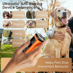 Timrwor Dog Bark Deterrent Devices，Barks No More Dog Training Device(Own or Neighbour'S Dog), Long Range Ultrasonic 50ft, Alternative to Painful Dog Training Collars and Bark Collars,Dog Training
